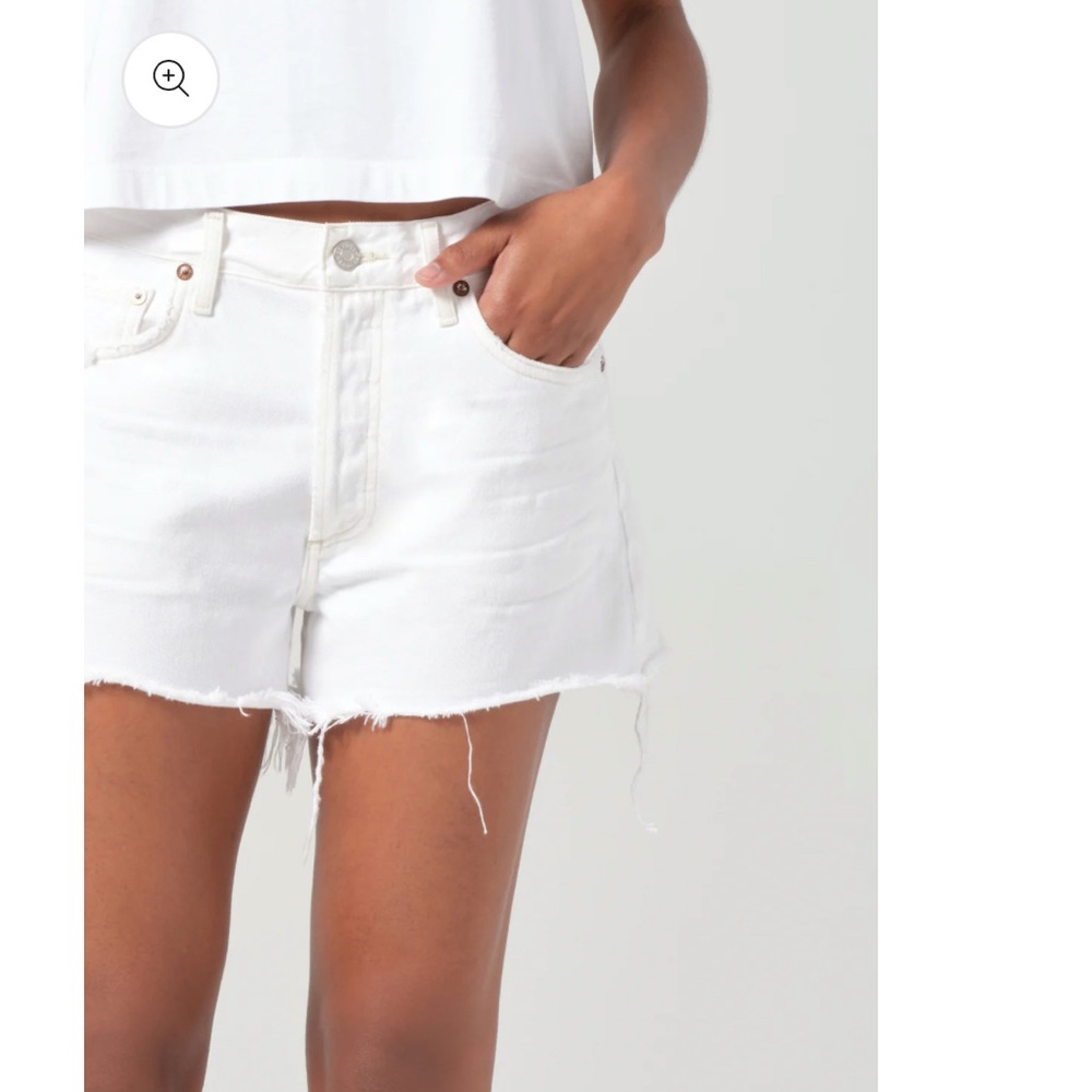 Agolde White Parker Jean Shorts